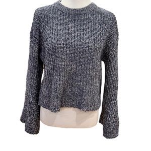 Tiger Lily bell sleeves round neck gray sweater Sz M